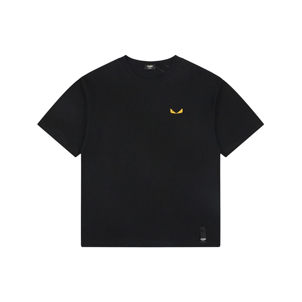 Fendi Monster Eyes Embroidered Oversized T-Shirt Black Front view