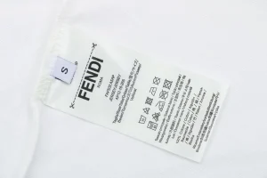 Fendi Multicolor FF Embroidered Heavyweight T-Shirt White Wash label