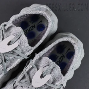 Fragment Design x Nike Mind 002 Flyknit “Particle Grey” collar and insole detail with soft terry lining and visible blue cushioning pods