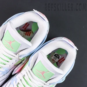 Air Jordan 4 Retro GS “Valentine’s Day” collar and tongue detail with heart-themed inner lining