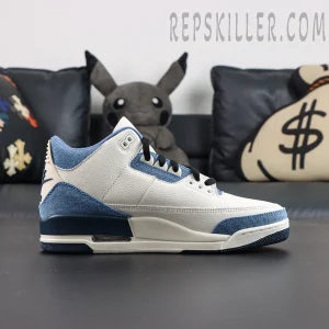 Levi’s x Air Jordan 3 profile showing low-cut shape and denim layers
