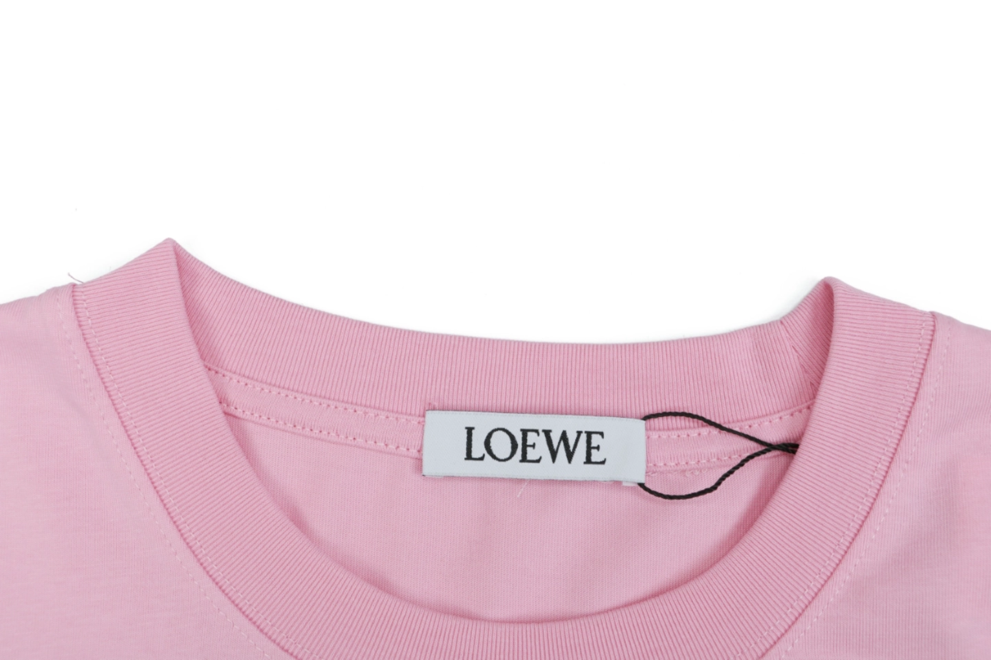 Loewe Anagram Cat Embroidered T-Shirt Pink Collar