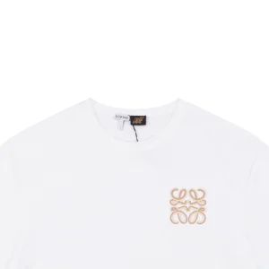 Loewe Antique Gold Anagram Embroidered T-Shirt White