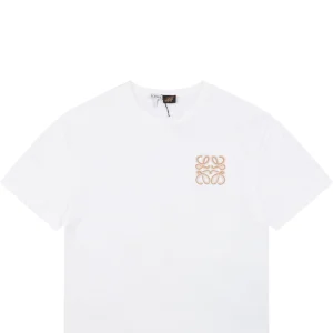 Loewe Antique Gold Anagram Embroidered T-Shirt White