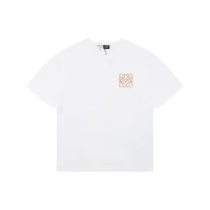 Loewe Antique Gold Anagram Embroidered T-Shirt White Front view