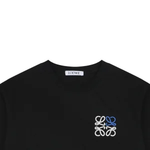 Loewe Blue & White Anagram Embroidered T-Shirt Black