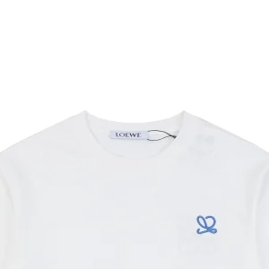 Loewe Blue & White Anagram Embroidered T-Shirt White