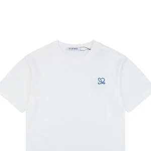 Loewe Blue & White Anagram Embroidered T-Shirt White