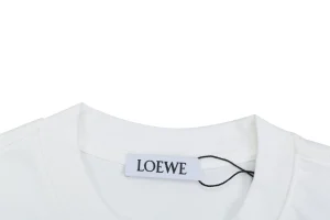 Loewe Blue & White Anagram Embroidered T-Shirt White Collar