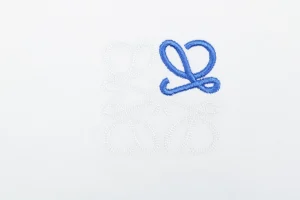 Loewe Blue & White Anagram Embroidered T-Shirt White Brand