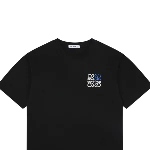 Loewe Blue & White Anagram Embroidered T-Shirt Black