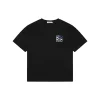 Loe Blue & White Anagram Embroidered T-Shirt