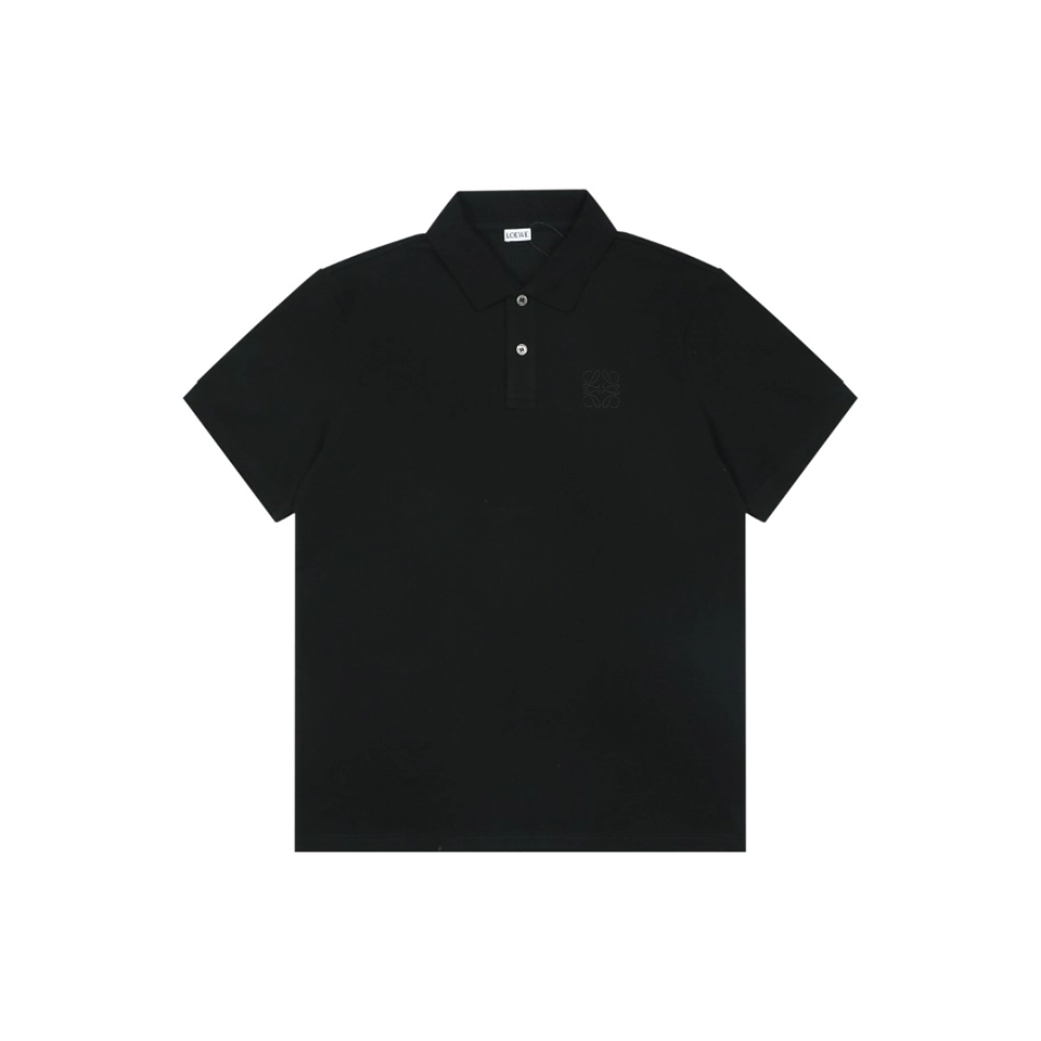 Loewe Embroidered Logo Polo T-Shirt Black Front view
