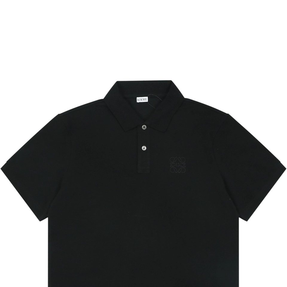 Loewe Embroidered Logo Polo T-Shirt Black