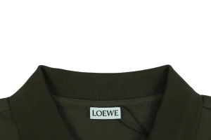 Loewe Embroidered Logo Polo T-Shirt Brown Collar
