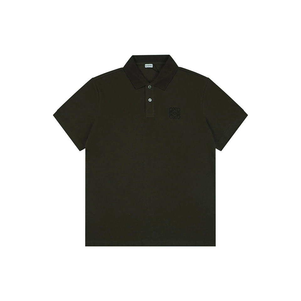 Loewe Embroidered Logo Polo T-Shirt Brown Front view