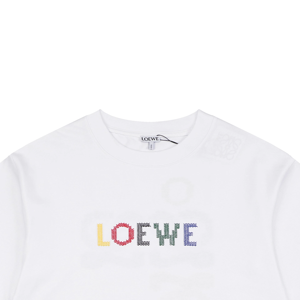Loewe Gradient Knit Logo T-Shirt White