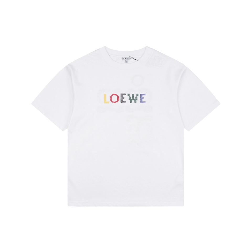 Loewe Gradient Knit Logo T-Shirt White Front view