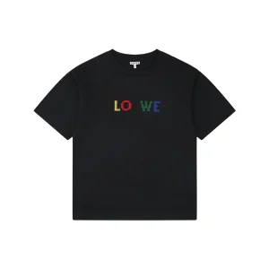 Loewe Gradient Knit Logo T-Shirt Black Front view