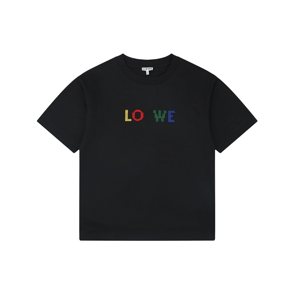 Loewe Gradient Knit Logo T-Shirt Black Front view