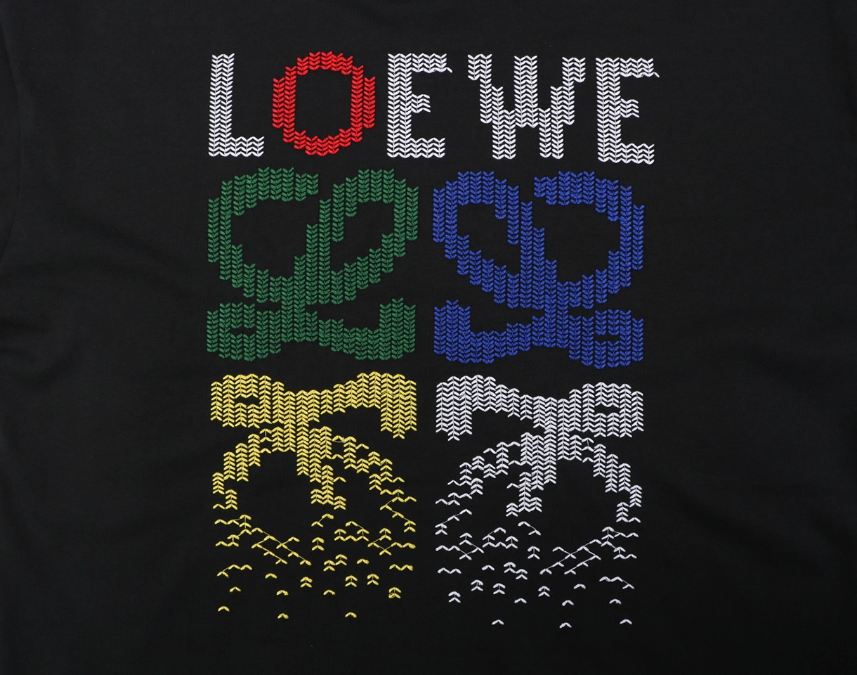Loewe Gradient Knit Logo T-Shirt Black back Print
