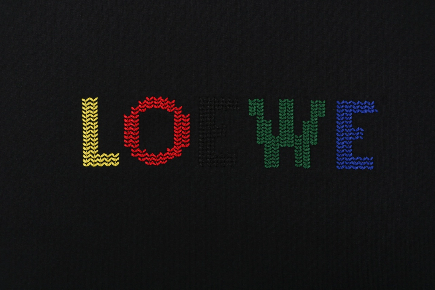 Loewe Gradient Knit Logo T-Shirt Black Front Print