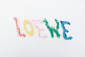 Loewe Handmade Color Letter Embroidered T-Shirt Front Print