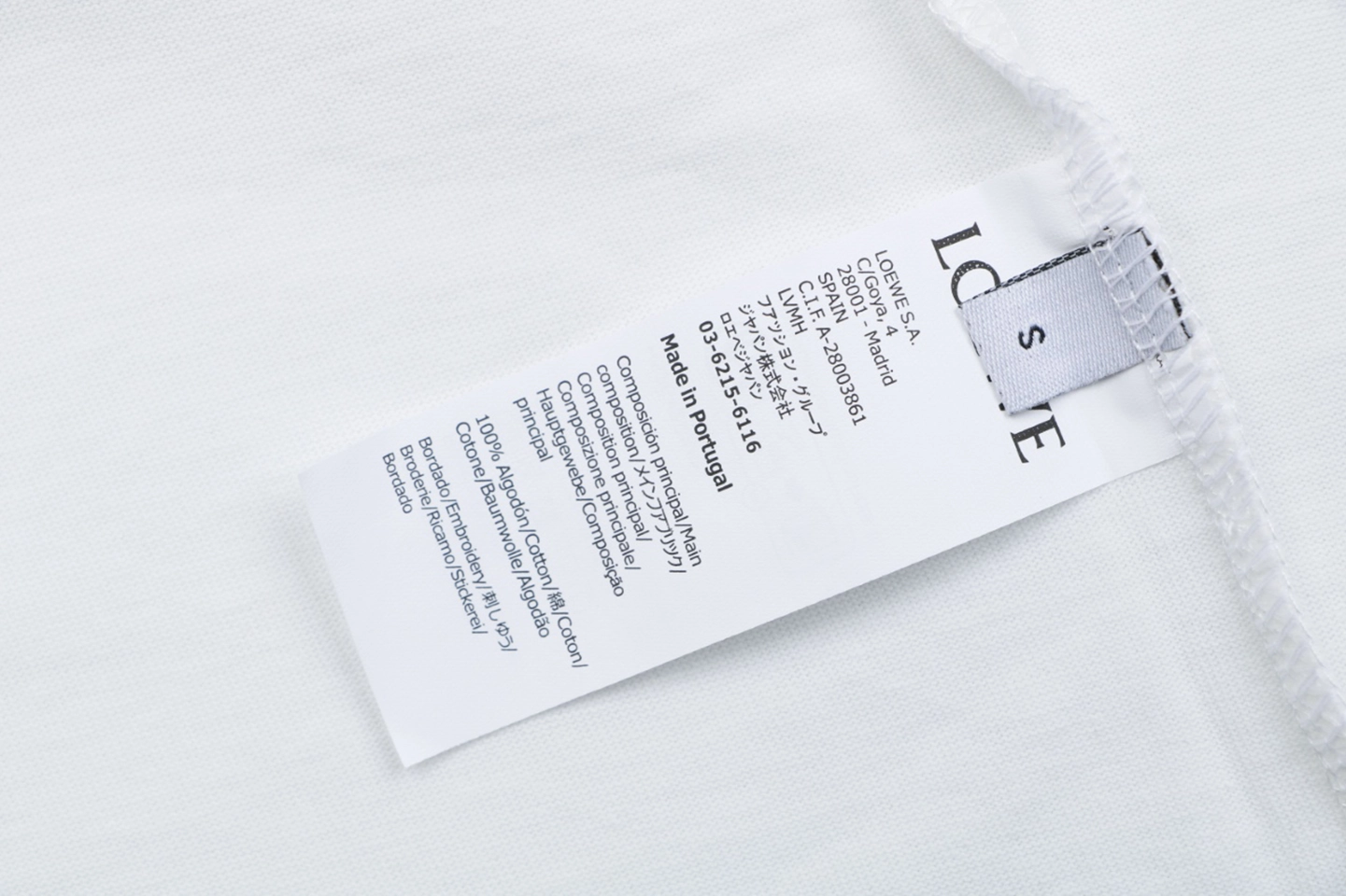 Loewe Handmade Color Letter Embroidered T-Shirt Wash label