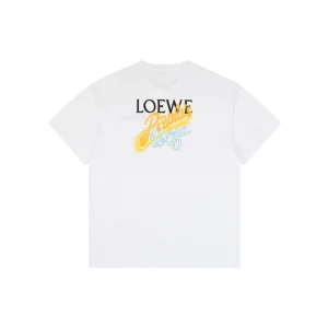 Loewe Multicolor Anagram & Script Embroidery T-Shirt White Back view