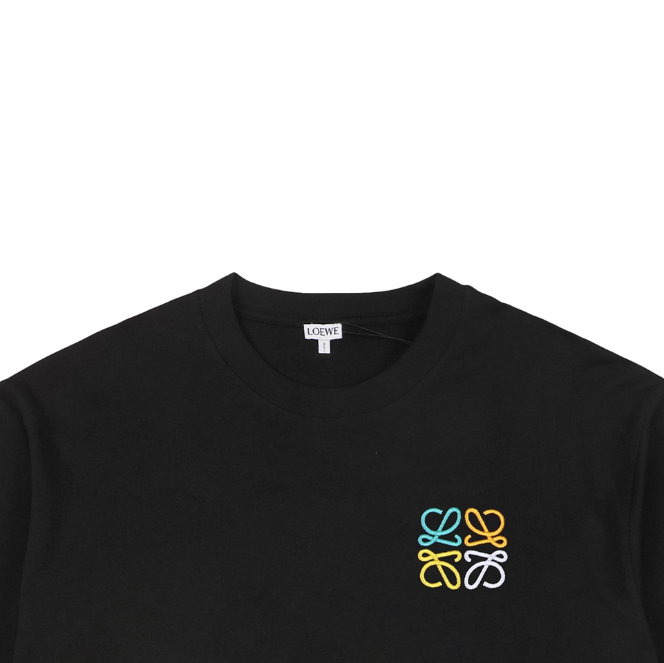 Loewe Multicolor Anagram & Script Embroidery T-Shirt Black