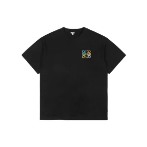 Loewe Multicolor Anagram & Script Embroidery T-Shirt Black Front view