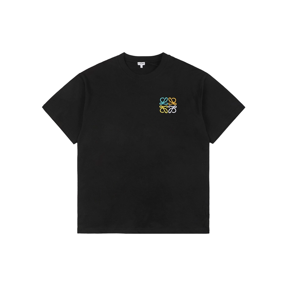 Loewe Multicolor Anagram & Script Embroidery T-Shirt Black Front view