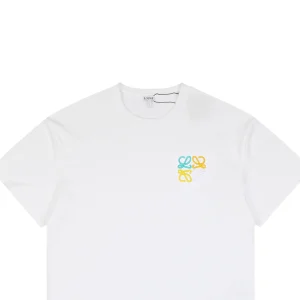 Loewe Multicolor Anagram & Script Embroidery T-Shirt White