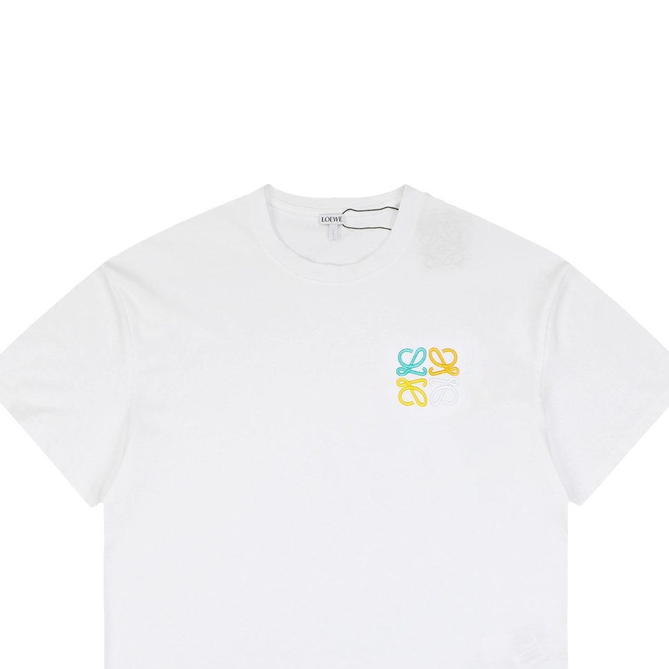Loewe Multicolor Anagram & Script Embroidery T-Shirt White