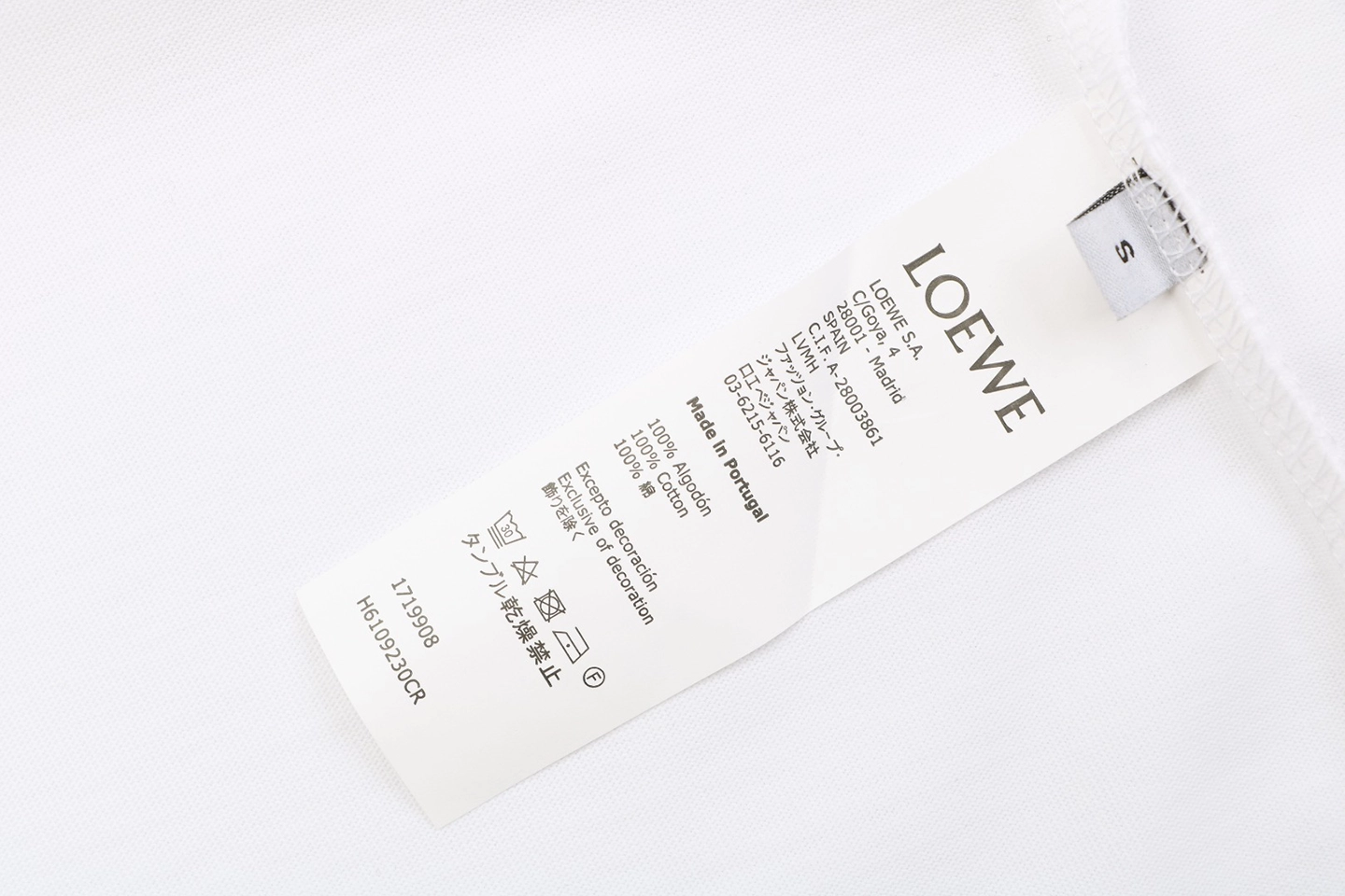 Loewe Multicolor Anagram & Script Embroidery T-Shirt White Wash label
