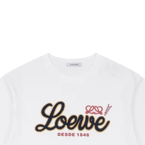 Loewe Script Logo Embroidered T-Shirt White
