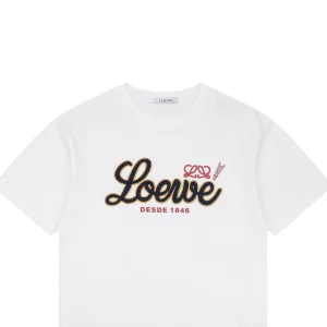 Loewe Script Logo Embroidered T-Shirt White