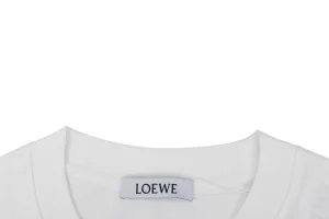Loewe Script Logo Embroidered T-Shirt White Collar