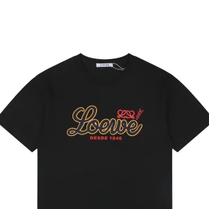 Loewe Script Logo Embroidered T-Shirt Black