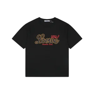 Loewe Script Logo Embroidered T-Shirt Black Front view