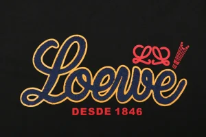 Loewe Script Logo Embroidered T-Shirt Black Front Print