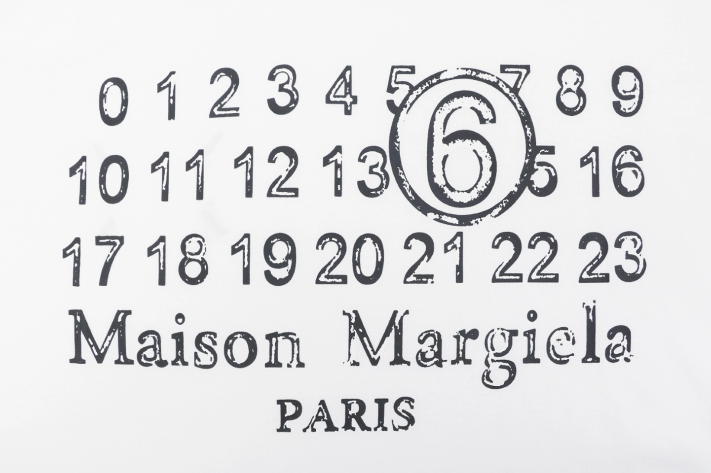 Maison Margiela Blurred Number 6 Back Logo T-Shirt White Back Print