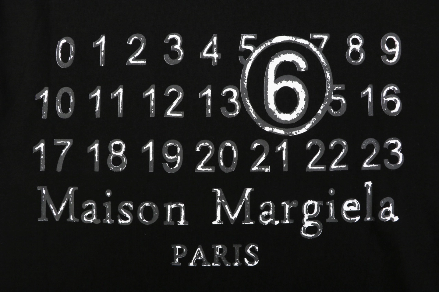 Maison Margiela Blurred Number 6 Back Logo T-Shirt Black Back Print