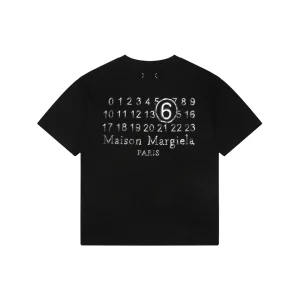 Maison Margiela Blurred Number 6 Back Logo T-Shirt Black Back view