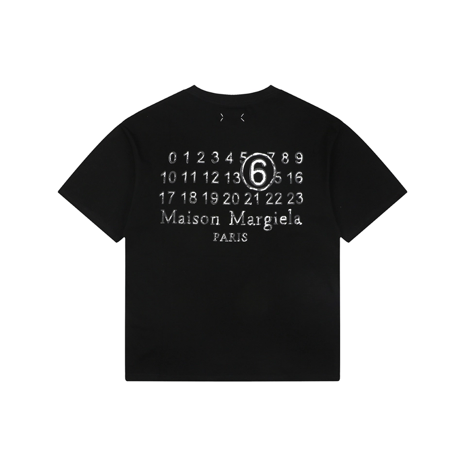 Maison Margiela Blurred Number 6 Back Logo T-Shirt Black Back view