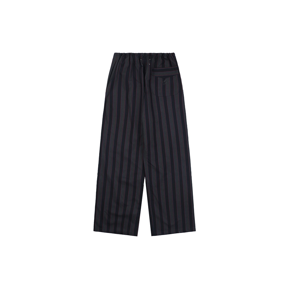 Maison Margiela Pinstripe Wide-Leg Trousers Black Back view