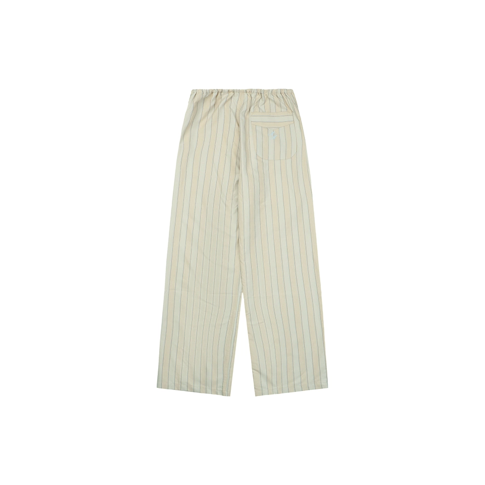 Maison Margiela Pinstripe Wide-Leg Trousers Green Back view