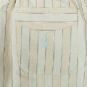 Maison Margiela Pinstripe Wide-Leg Trousers Green Pocket