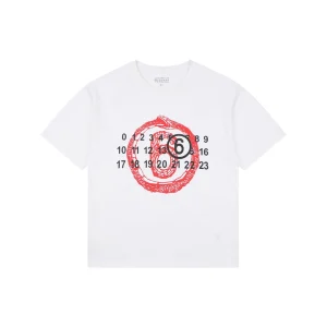 Maison Margiela Year of the Snake Numeric Graphic T-Shirt White Front view