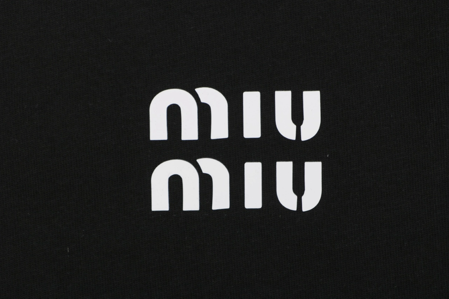 Miu Miu Double-Line Logo Print T-Shirt Black Brand